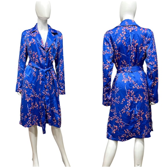 J Jason Wu Woven Printed Floral Trench Coat [AA106] - Picture 4 of 13